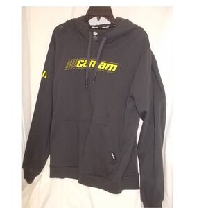 Can-Am BRP Mens Logo Hoodie Charcoal Gray Pullover Sweatshirt Large